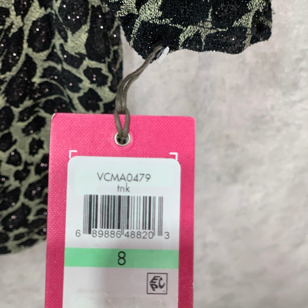 Vince Camuto Long Sleeve Glitter Animal Print Shea - Picture 5 of 12